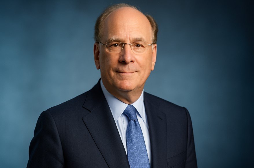 Larry Fink Net Worth: Biography, Age, Family, Career & Lifestyle Larry Fink, Chairman and CEO of BlackRock, wearing a navy blue suit and light blue tie, posing for a professional business portrait in 2025.